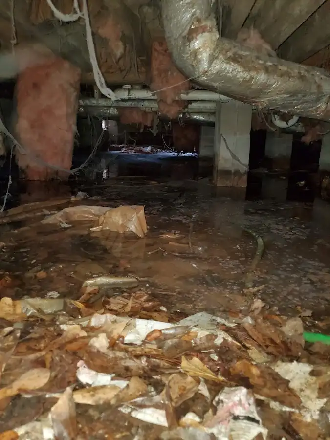 Crawl space flood assessment for Commercial Water Damage Restoration in Suffern