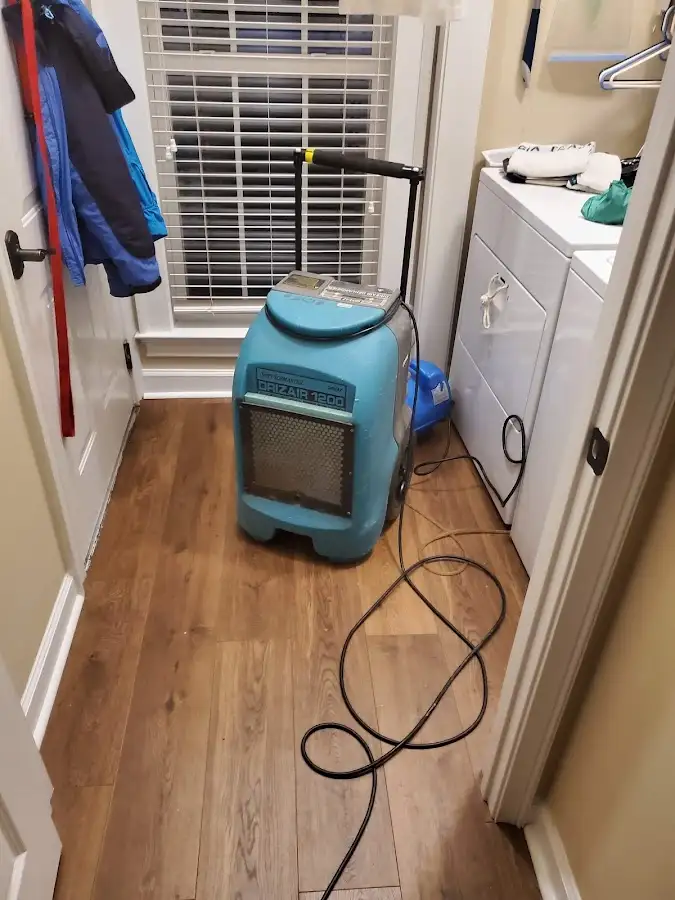 Commercial dehumidifier deployed for Flood Damage Cleanup in Suffern